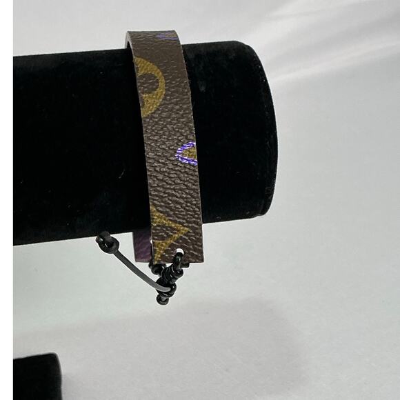 Louis Vuitton Monogram Canvas Slide Bracelet dark purple leather - Picture 6 of 12